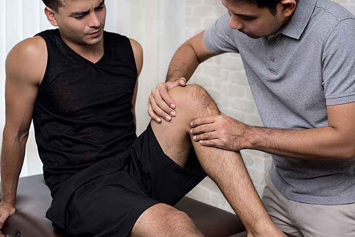 Man in physical therapy