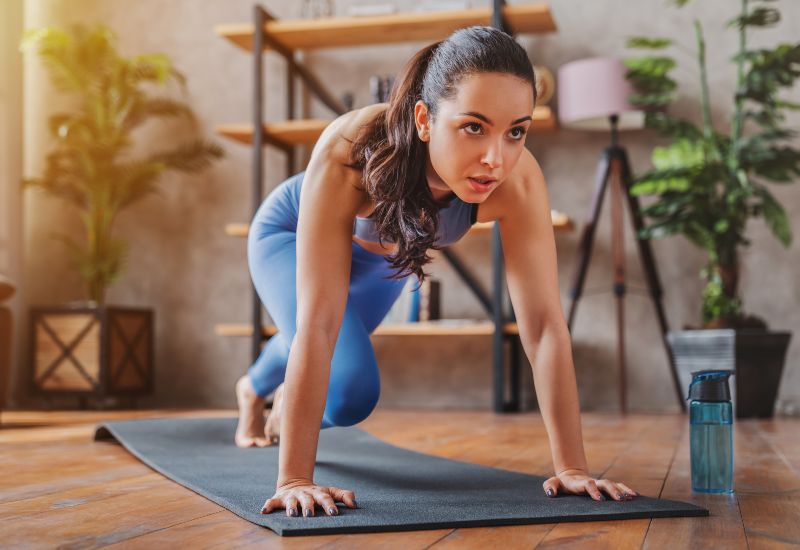 Women exercising at home